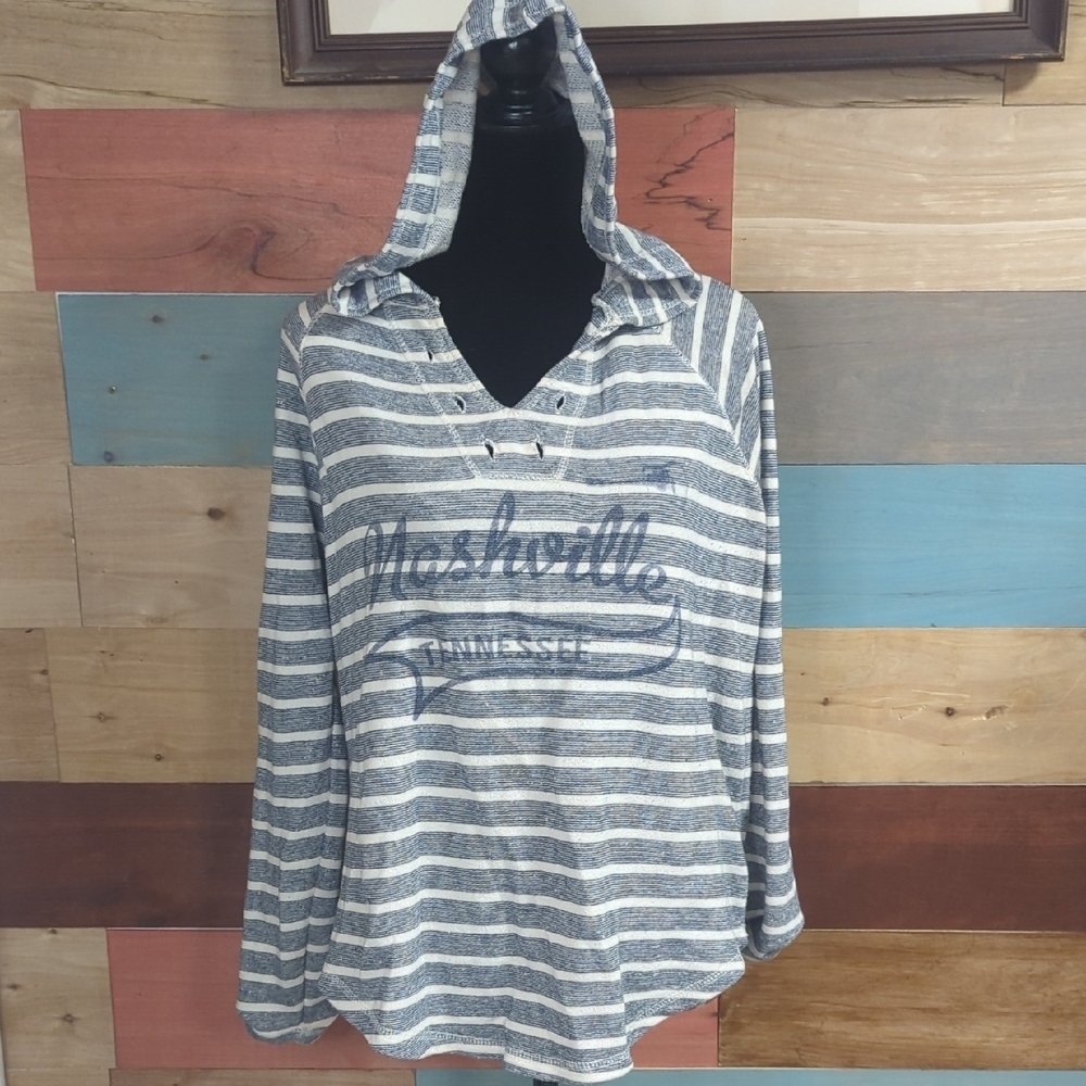 Blue 84 Striped Hooded Pullover